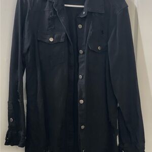 American Bazi Black Jean Jacket